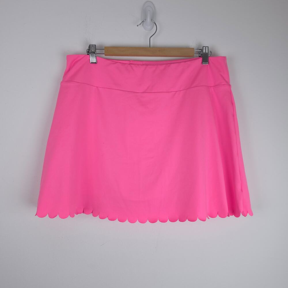 Crown & Ivy Hot Pink Scallop Hem Athletic Tennis Athleisure Skort Size XL